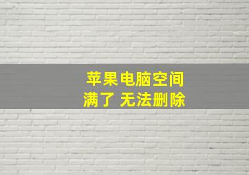 苹果电脑空间满了 无法删除